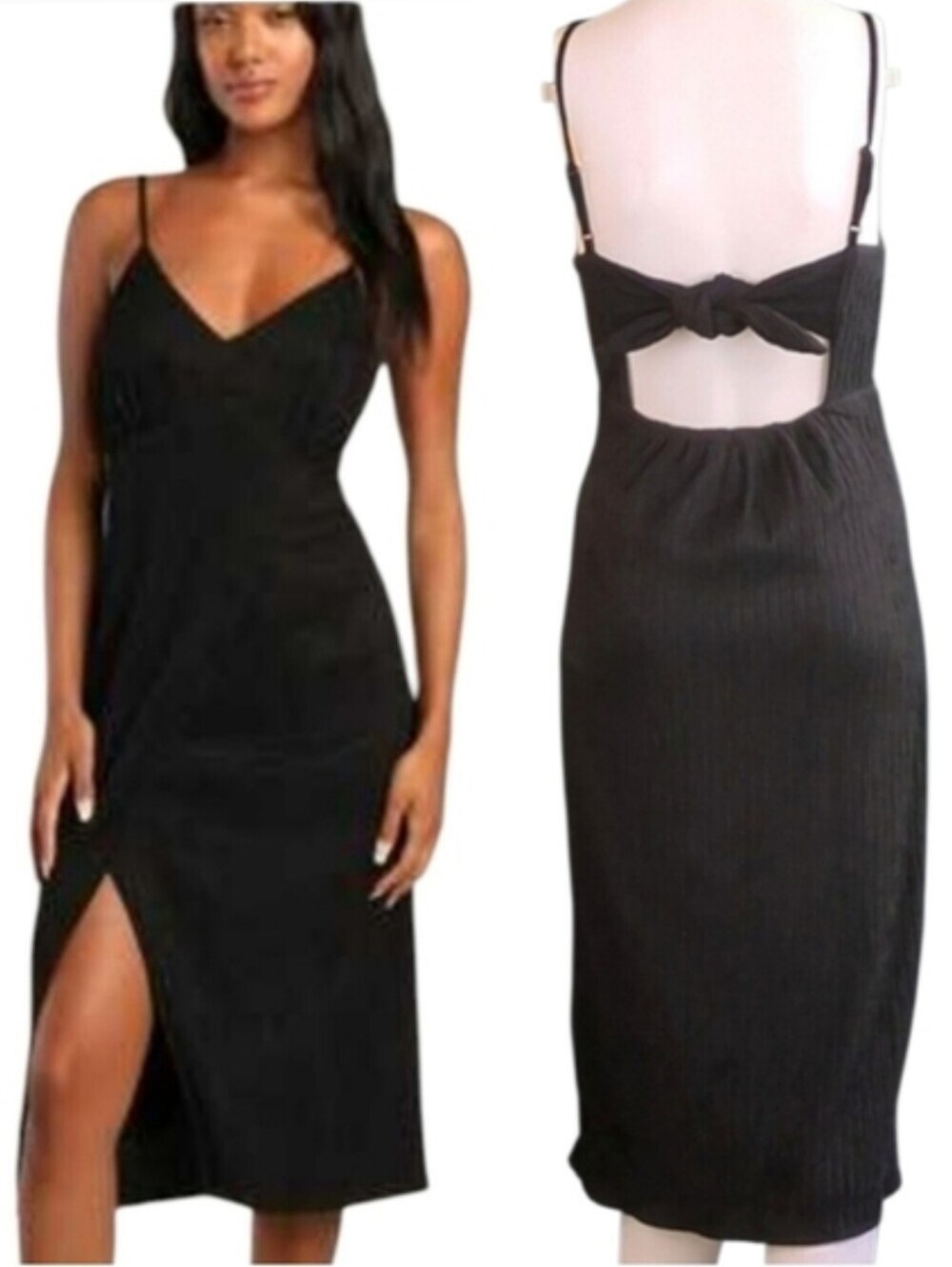 Lulu's Midi Wrap Dress Open Back